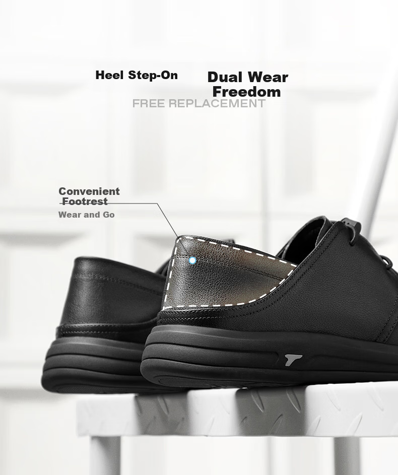 Belle Men's Slip-On Casual Leather Shoes Summer 2026 Breathable Commuter Business Shoes Black Perforated A2393 Size 40 6