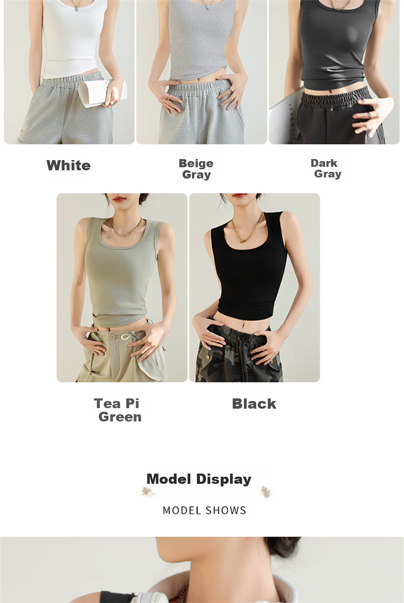 LangSha Spicy Girl Women's New Racerback Camisole Wide Shoulder Strap Slim Fit Sleeveless Top for Layering and Outerwear 11