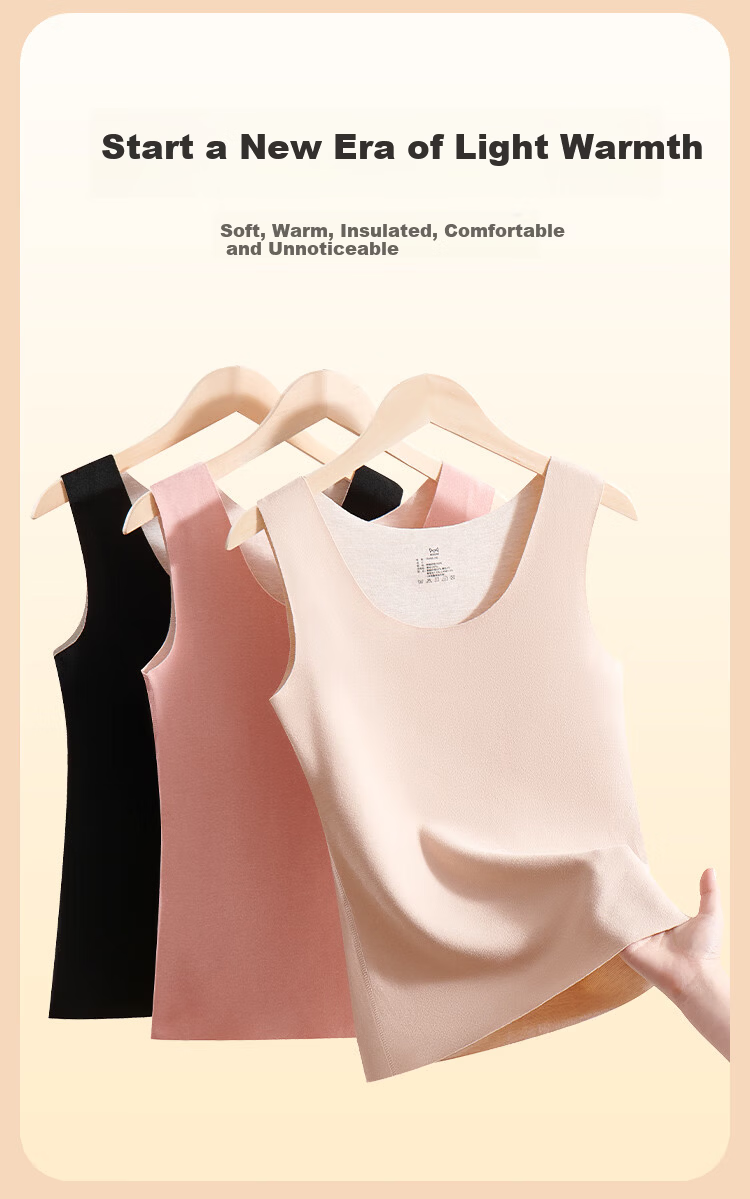 MiiOW Women's Thermal Vest with Cashmere and Silk, Fleece-Lined, Thickened, Seamless Heat-Retaining Innerwear, 2025 New Skin Tone, Size L 4