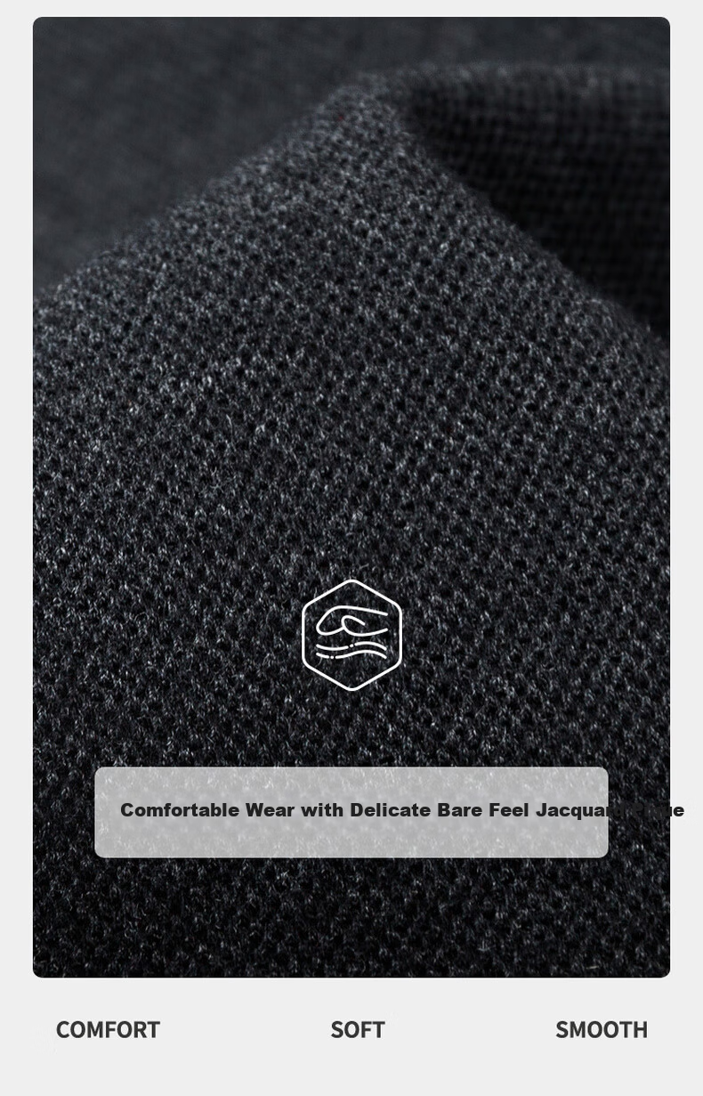 MONTAGUT Men's Long Sleeve Polo Shirt Spring Autumn 100% Cotton Business Casual Skin-friendly Middle-aged T-shirt Graphite Gray XL 4