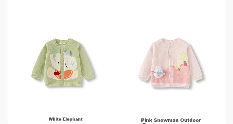 Balabala BalaOne Baby Sweater Children's Knit Cardigan 2025 Winter Cute Top 208425103202 7