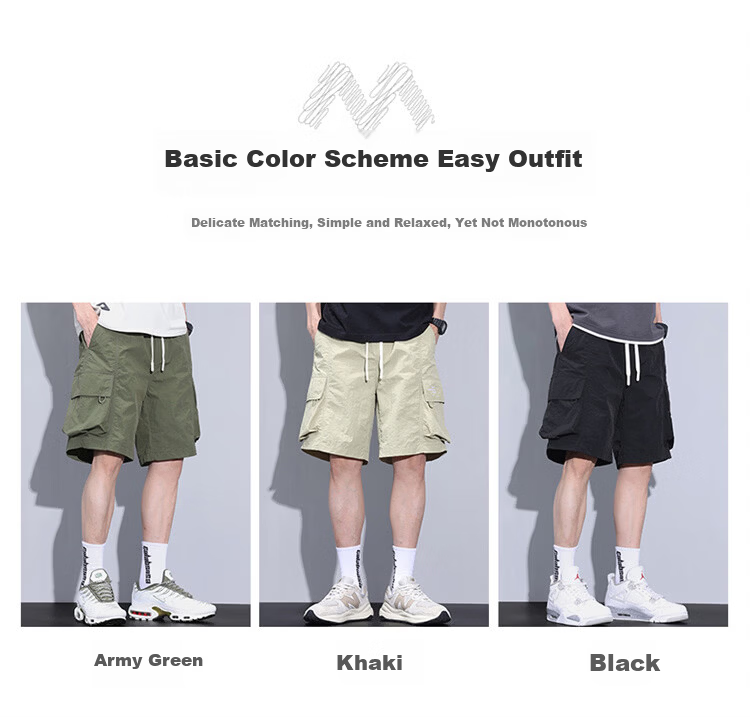 MARK FAIRWHALE Men's Summer American Style Cargo Cooling Lightweight Casual Loose Fit Five-Point Shorts, Military Green, M 3