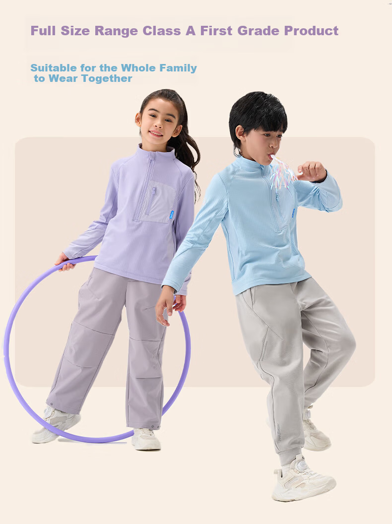 HeyBetter Kids Plaid Fleece Half-Zip Long Sleeve - Evening Mist Purple (Purple) 110 10