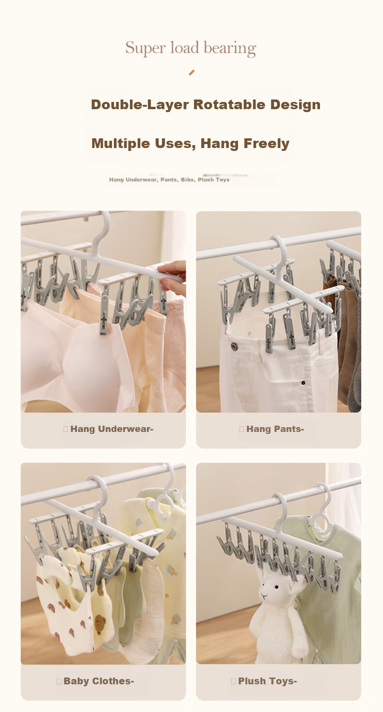 JEKO&JEKO Sock Drying Rack, Clothespin, Sock Drying Tool, Windproof Underwear Hanger 3