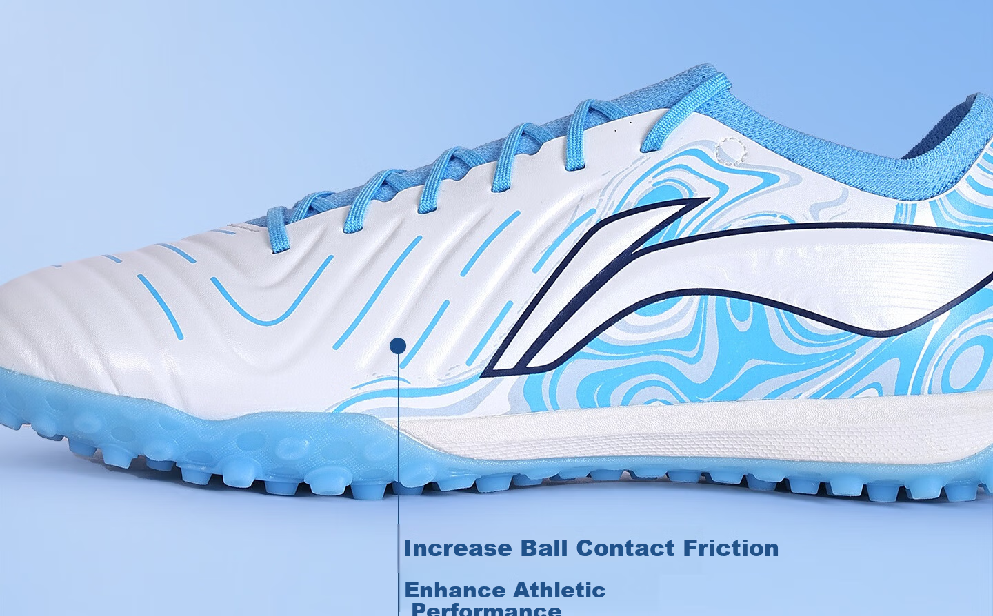 Li-Ning Men's Football Shoes TF Turf Studs Adult Youth Student Professional Training Competition Sports Non-Slip Breathable Cleats Size 42 14