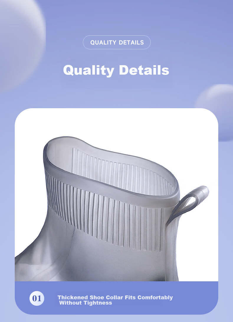 Silayi Rain Shoe Covers (New Latex Material) Non-Slip Thickened Wear-Resistant Reusable Portable Waterproof Rain Gear Boots 10