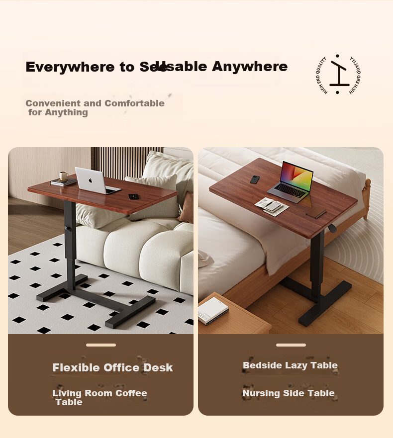 Jingkun Adjustable Mobile Folding Bedside Computer Desk Multifunctional Bed Table Side Table 5
