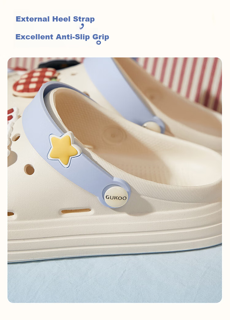 Gukoo Women's Summer Cute Koala Clog New Non-Slip Home Slippers Off-White Size 35-36 5