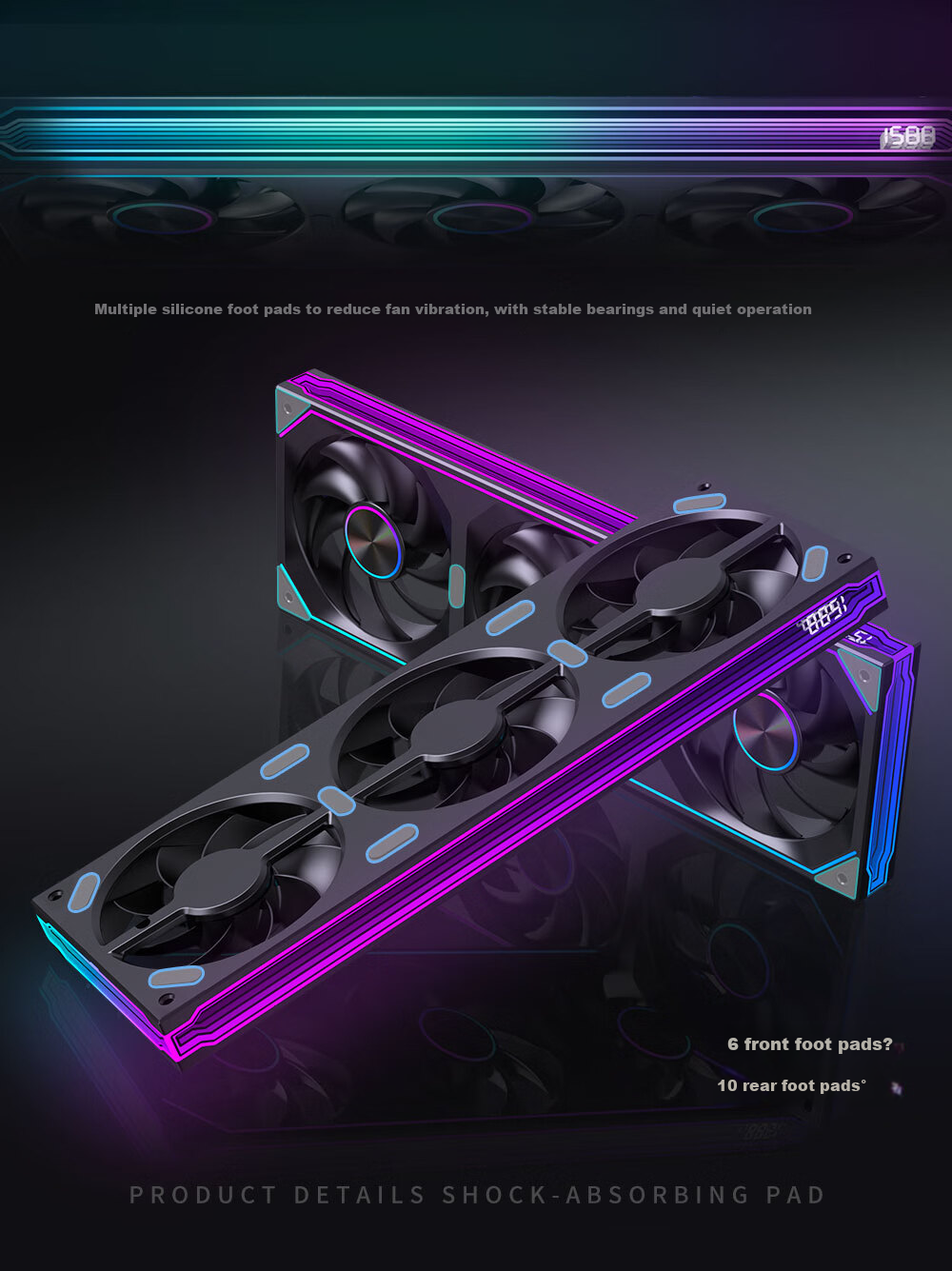 Raleigh CoolLink PRO120 Integrated Block Fan Water Cooling Black 12cm Case Fan True Blade ARGB Sync PWM Temperature Control Silent Desktop Computer Fan 3