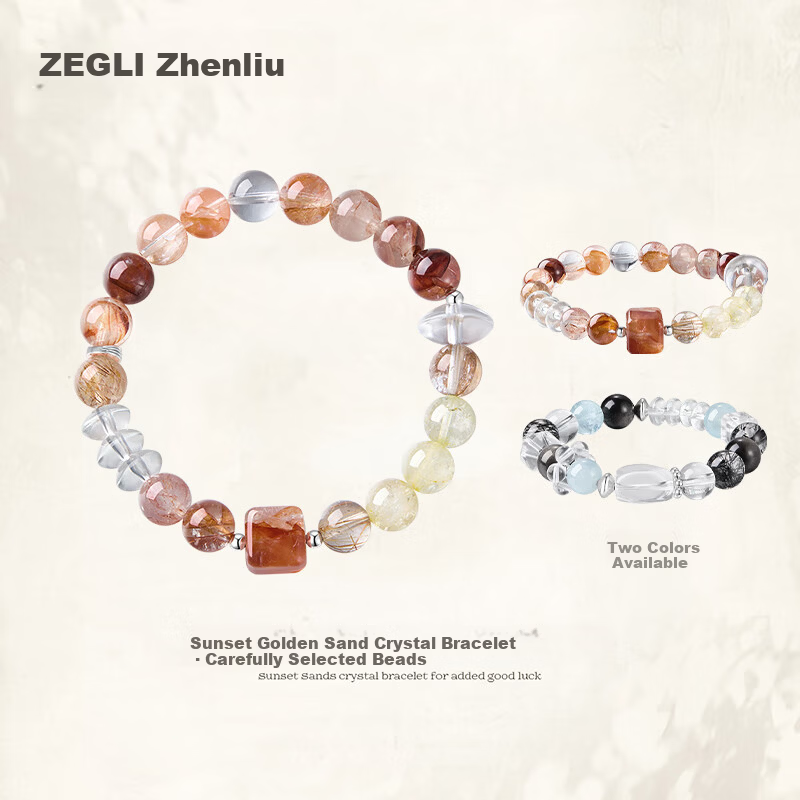 ZEGL Designer Small Colorful Natural Yellow Crystal Bracelet Women's Light Luxury Niche Birthday Gift for Best Friend