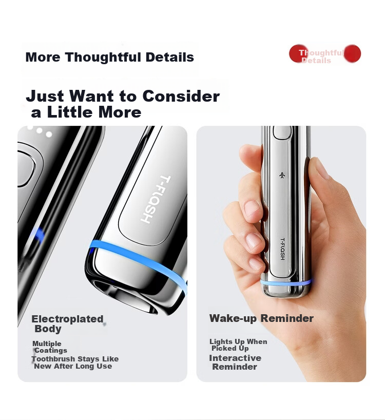 T-FLASH Electric Toothbrush with Vibration and UV Sterilization, Wobbler Design, Shock-Absorbing Brush Head, Unisex Gift Box, Birthday and Anniversary Practical Couples Gift Set 30