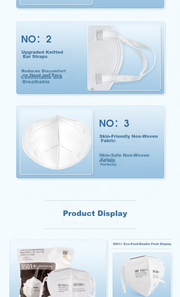 3M 9502+ Particulate Respirator Mask (Headband Type) Eco Pack 50pcs/Bag 1 Bag 8