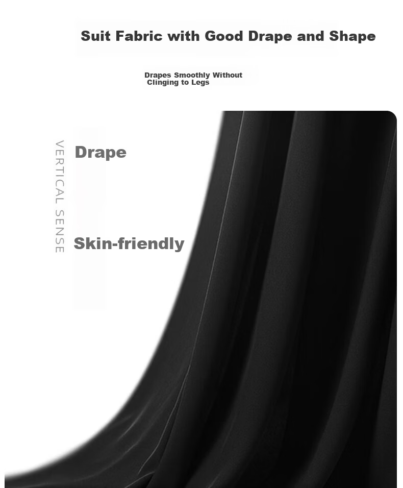 LangSha Wide-Leg Pants for Women, Spring And Autumn High-Waisted Draping Straight-Leg Elegant Slimming Black Trousers 3