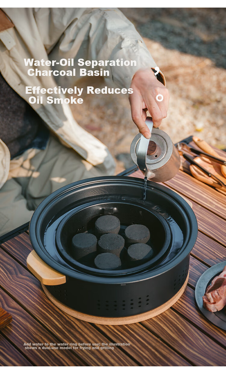 Naturehike Portable Outdoor Desktop Charcoal Grill for Home Camping BBQ and Tea Brewing 4