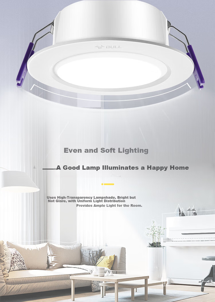 BULL LED Recessed Downlight 9W 4-inch Warm White 4000K Ceiling Light for Living Room, Cutout 100-110mm 7