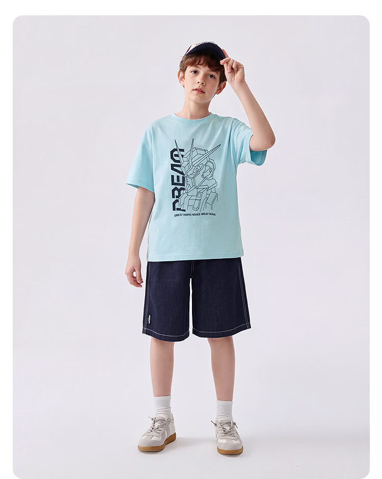 BALABALA Boys' Short-Sleeve T-Shirt, Children's Quick-Dry Clothing, Baby 2026 Summer New Kids' Wear, Parent-Child Undershirt, Pure Cotton Youth Top 11
