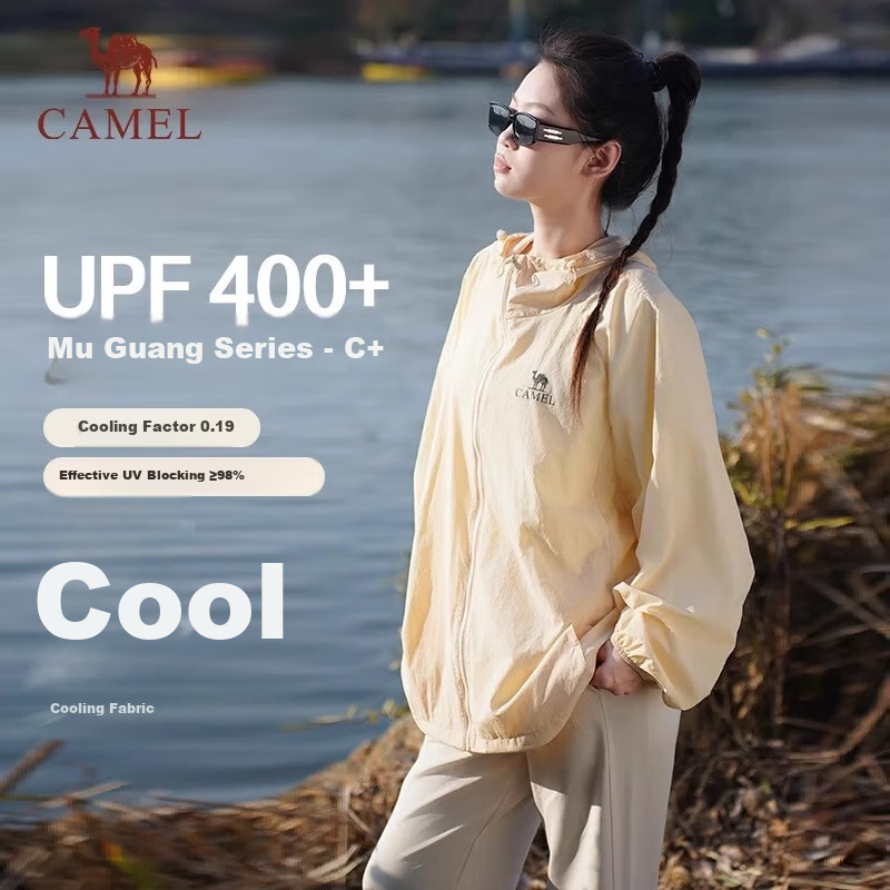 CAMEL 【Muguang C+】Sun Protection Jacket 25 Spring Summer UPF400+ Original Yarn Unisex Cooling Sun Protection Clothing 9001 XL