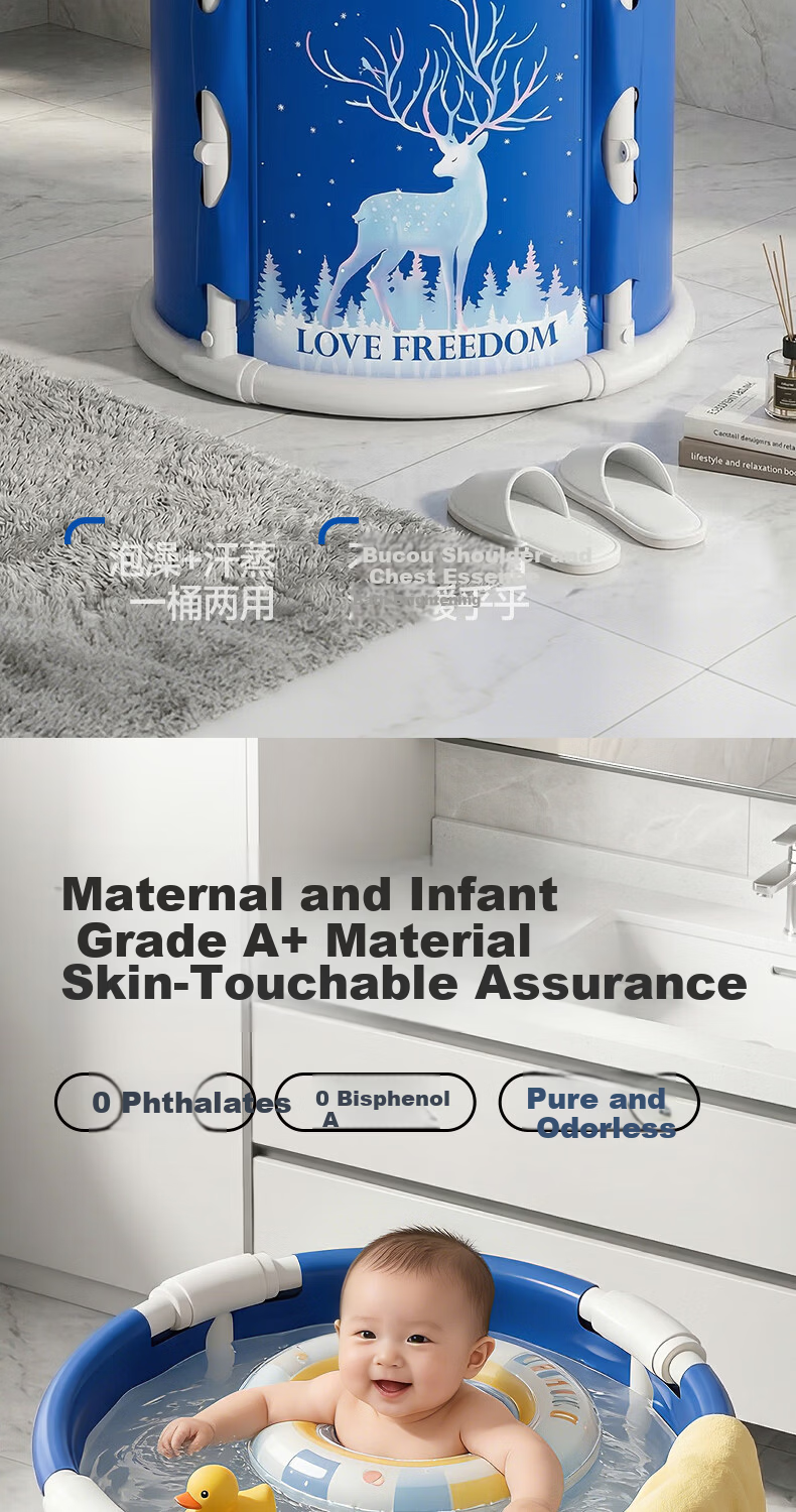 Miaoxinsi Foldable Adult Bath Tub Household Baby Kids Swimming Tub Bath Bucket Sitz Bath Basin Bathing Device 3