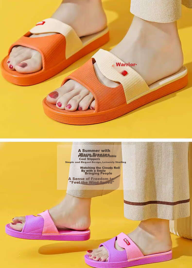 Warrior Slippers Couples Home Indoor Outdoor Wear-Resistant Soft Sole Bathroom Sandals Women HL3630 Bean Paste Red Size 38 11