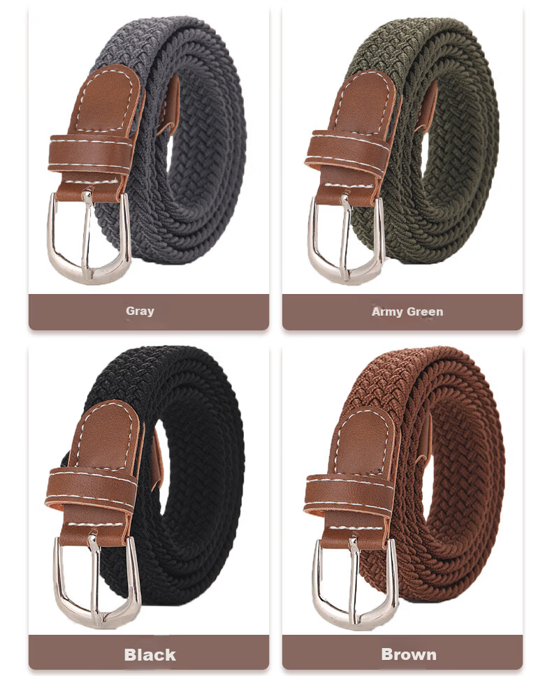 HOCR Canvas Belt Ins Style Woven Elastic Waistband Comfortable Breathable Unisex Jeans Belt 20