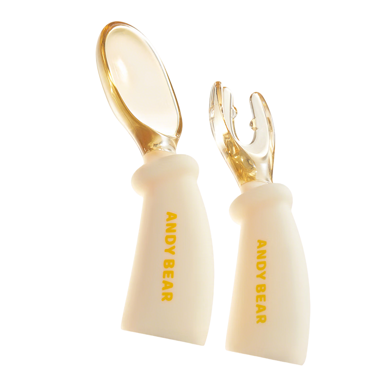 AIBEDILA Baby Spoon and Fork Training Set PPSU Silicone Toddler Feeding Spoon Chicken Drumstick Spoon Lunch Box