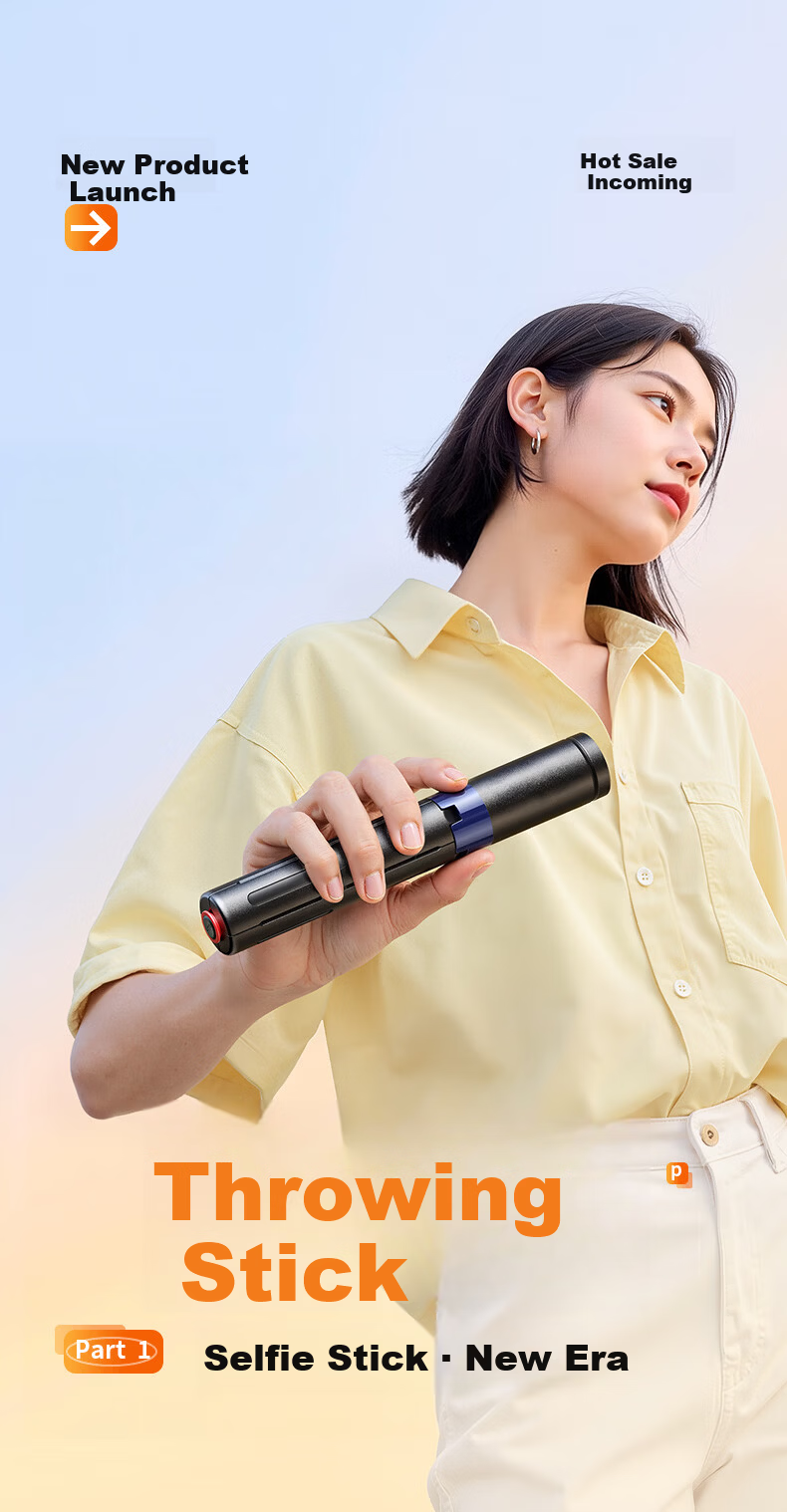 Shuotuo [Hot Sale 500K+ Units] Mobile Phone Selfie Stick Tripod Travel Compact Portable Mini Phone Holder Floor-Standing Hidden Integrated Travel Selfie Tool 3