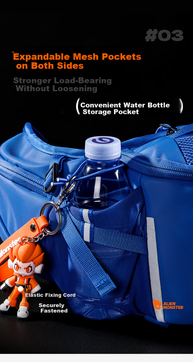 Alien Monster Blue Core Motorcycle Waist Bag Chest Bag Waterproof Riding Gear Protective Multifunctional Storage Bag Large Capacity Blue 8