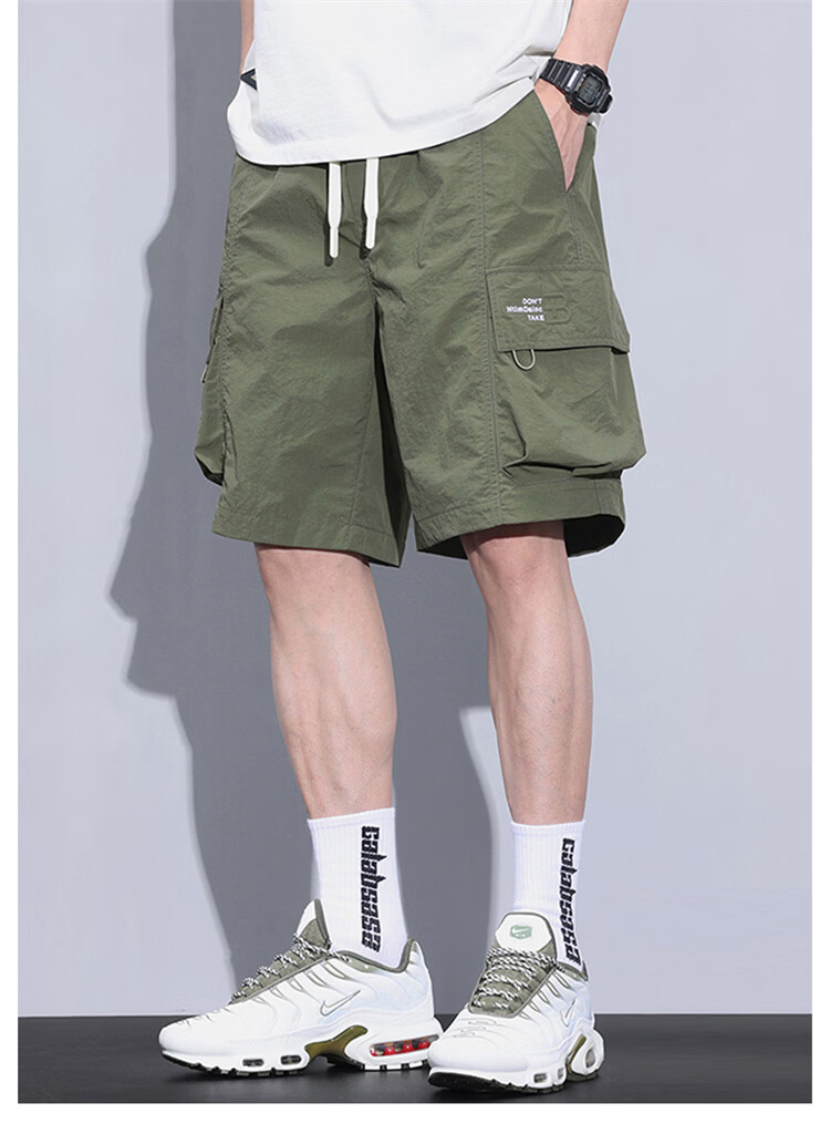 MARK FAIRWHALE Men's Summer American Style Cargo Cooling Lightweight Casual Loose Fit Five-Point Shorts, Military Green, M 1