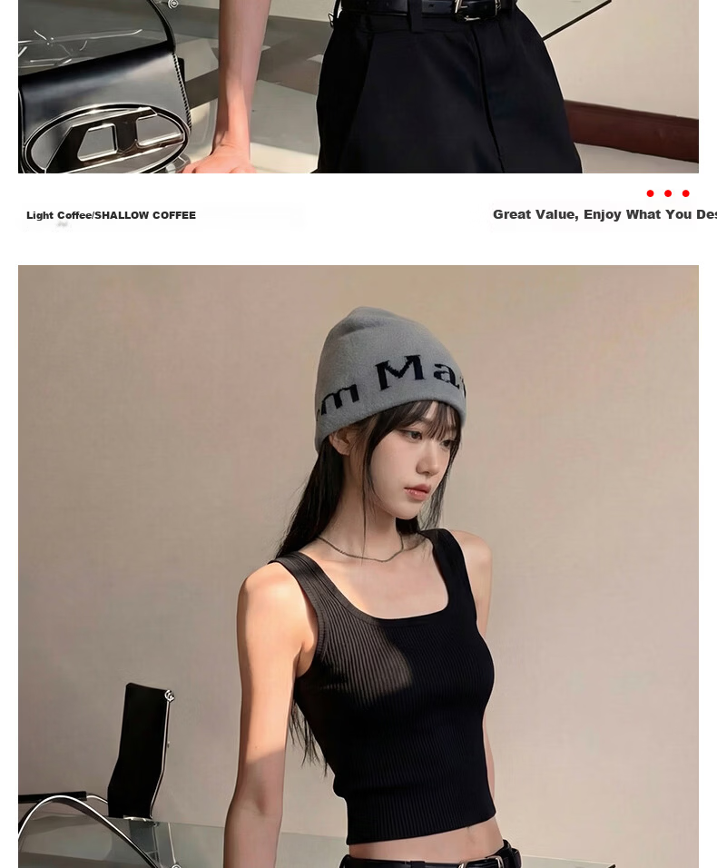 TonLion Women's Square Neck Slim Fit High Elasticity Sexy Camisole Vest Top Slimming Layering Shirt 10