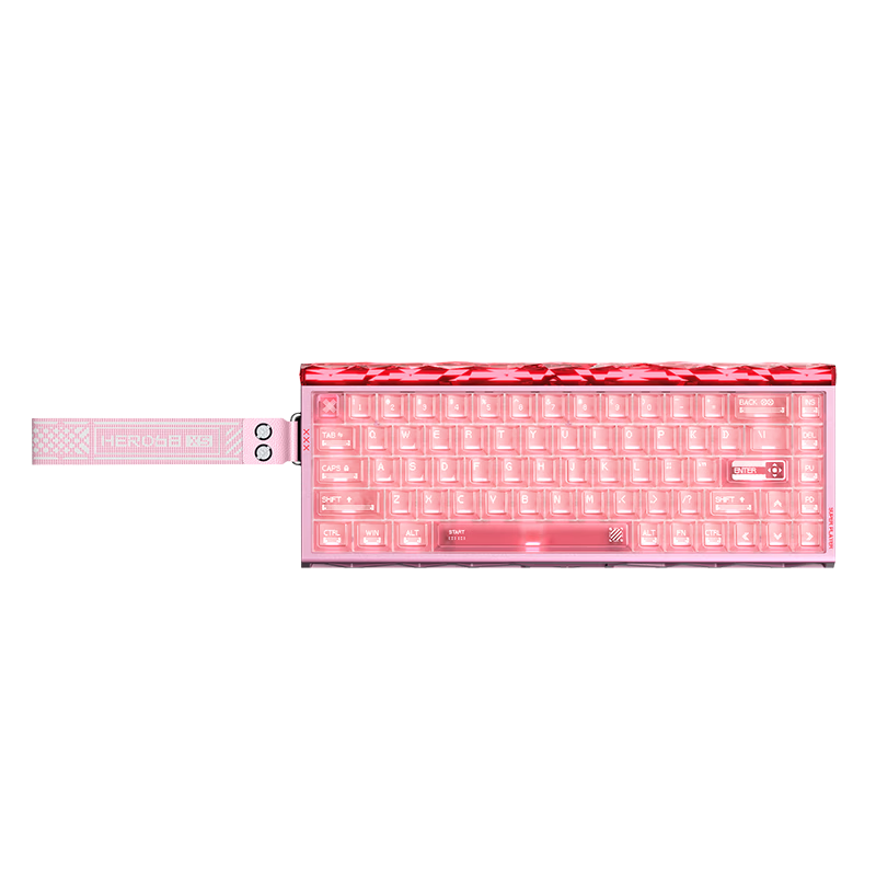 AULA HERO68XS Hollow Out Triple Mode Magnetic Switch Keyboard RT Gaming Dual 8K Wireless 2.4G Bluetooth Wired ARGB68 Custom Mechanical Keyboard Pink