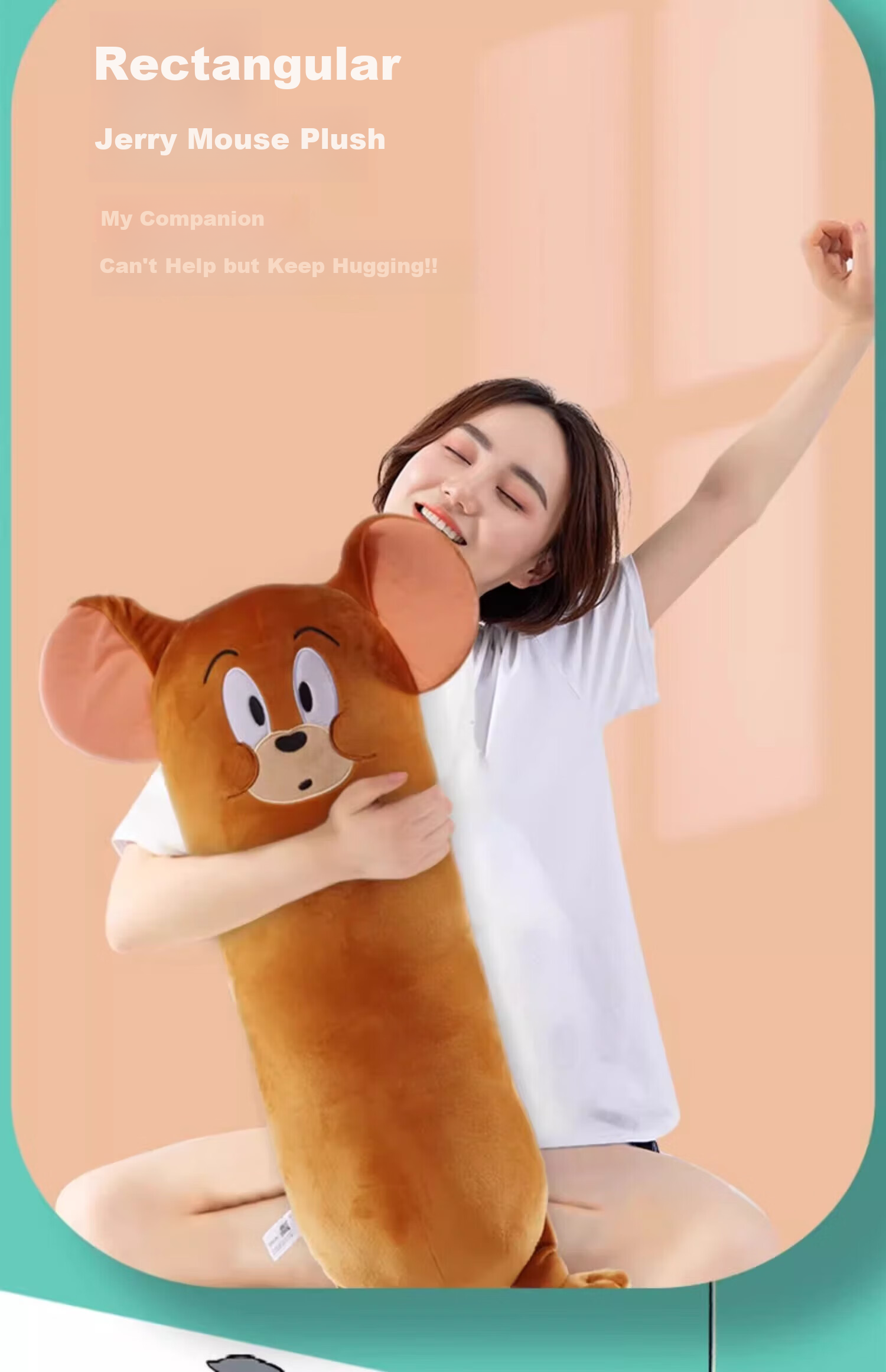 Tom and Jerry Plush Long Body Pillow Sleeping Pillow Girl Hugging Doll Cushion Toy Tom Cat Deluxe Edition 65cm 29