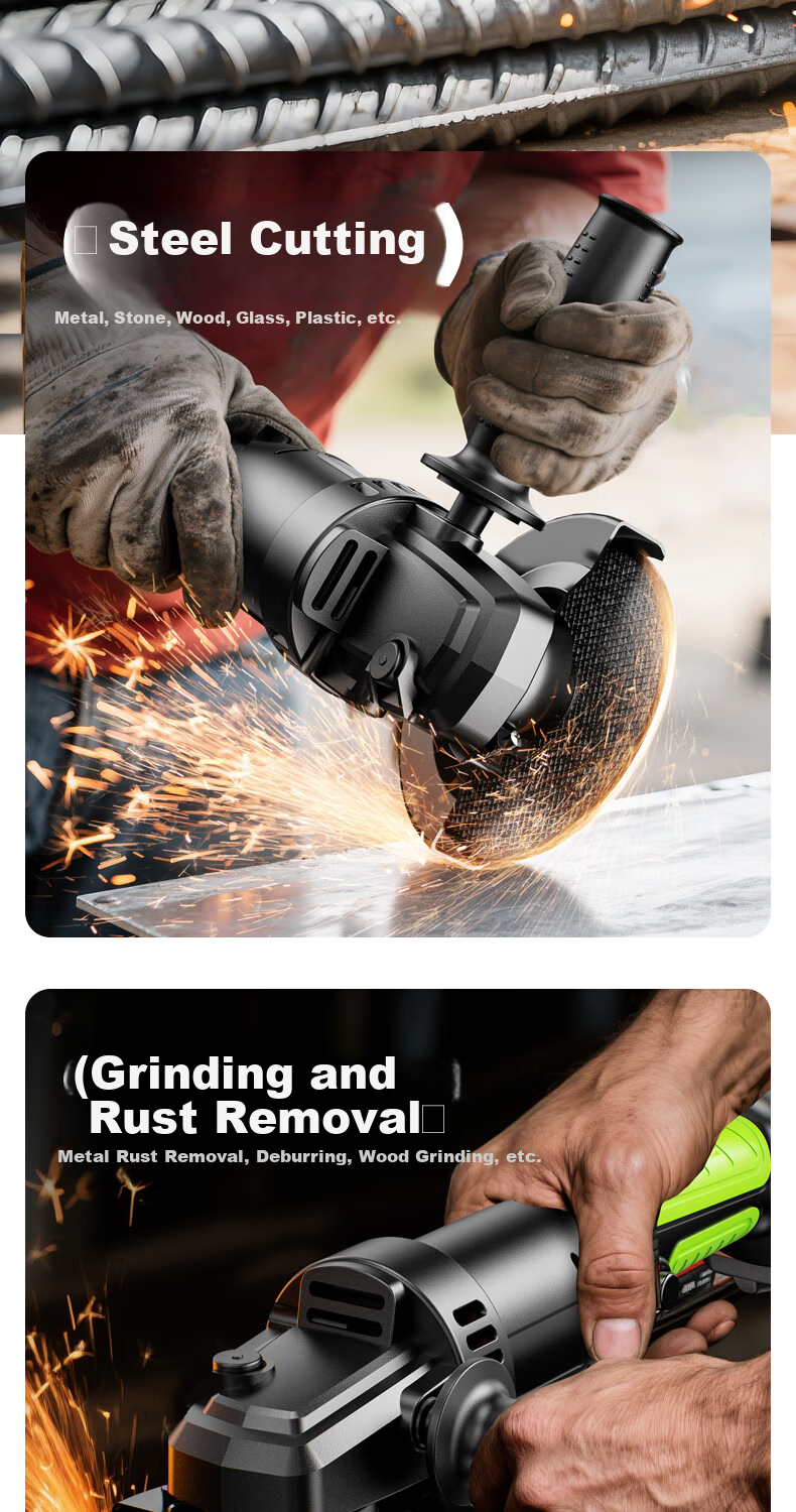 Woklife 21V Brushless Lithium Battery Cordless Angle Grinder Multi-Function Cutting Polishing High-Power Angle Polisher 3