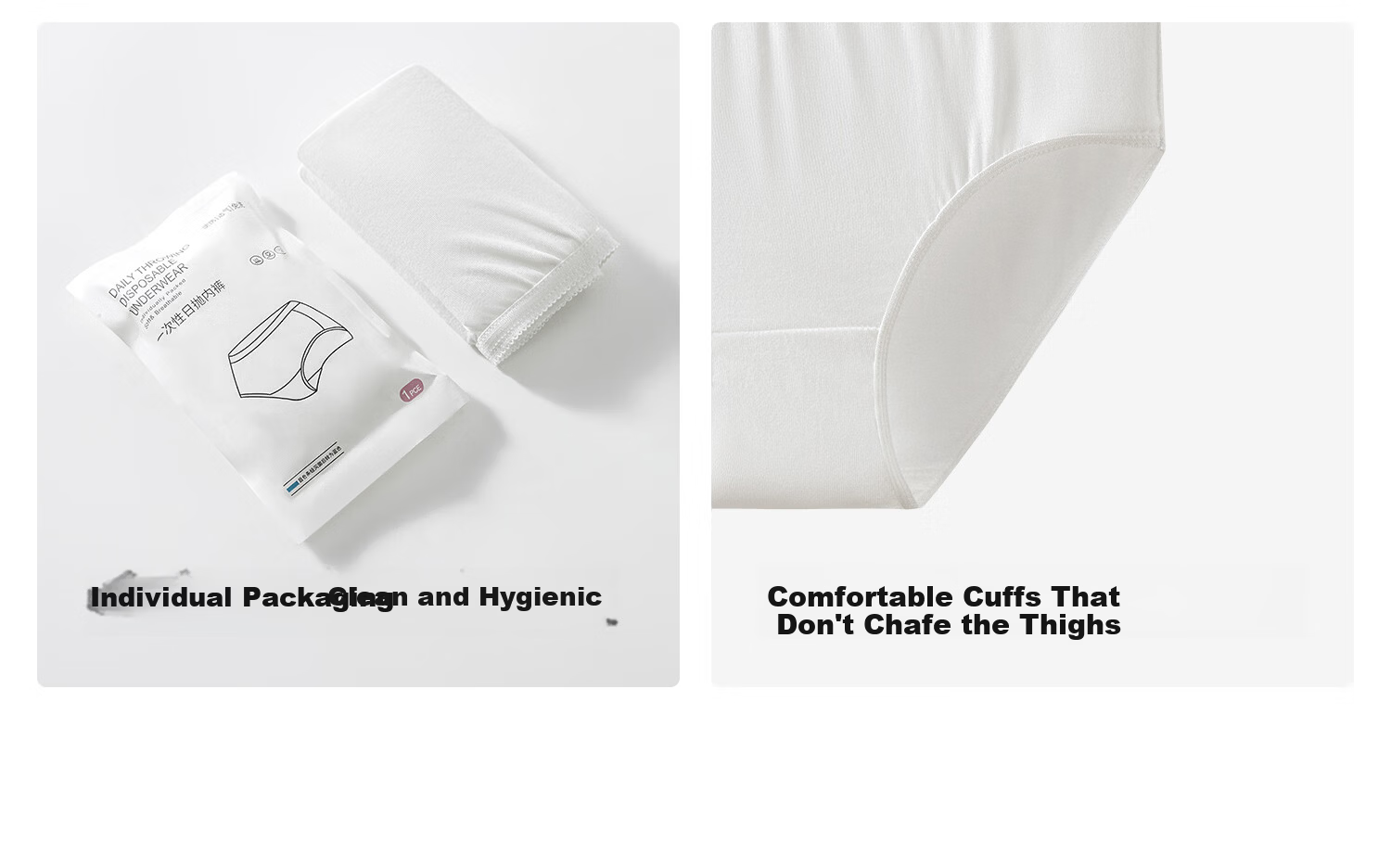 Guniangjia Disposable Women's Pure Cotton Antibacterial No-Wash Daily Use Menstrual Underwear Travel Ready-to-Wear Plus Size 24