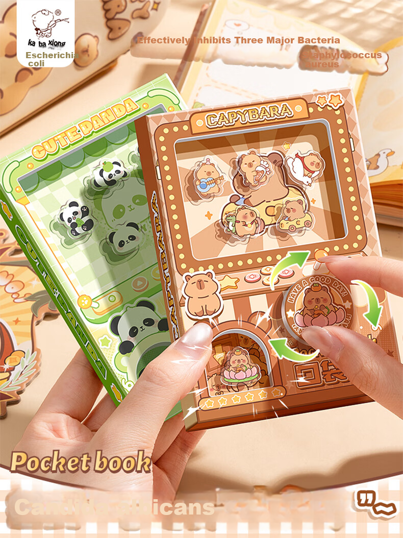 Kaba Bear High-Value Pocket Portable Notebook 80 Pages Gashapon Fun Full-Color Capybara Notebook 2