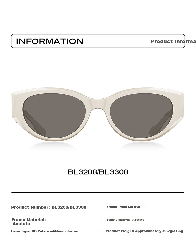 BOLON Bolon Eyewear 2026 Cat Eye Polarized Sunglasses Unisex Driving Sunglasses BL3308C20 10