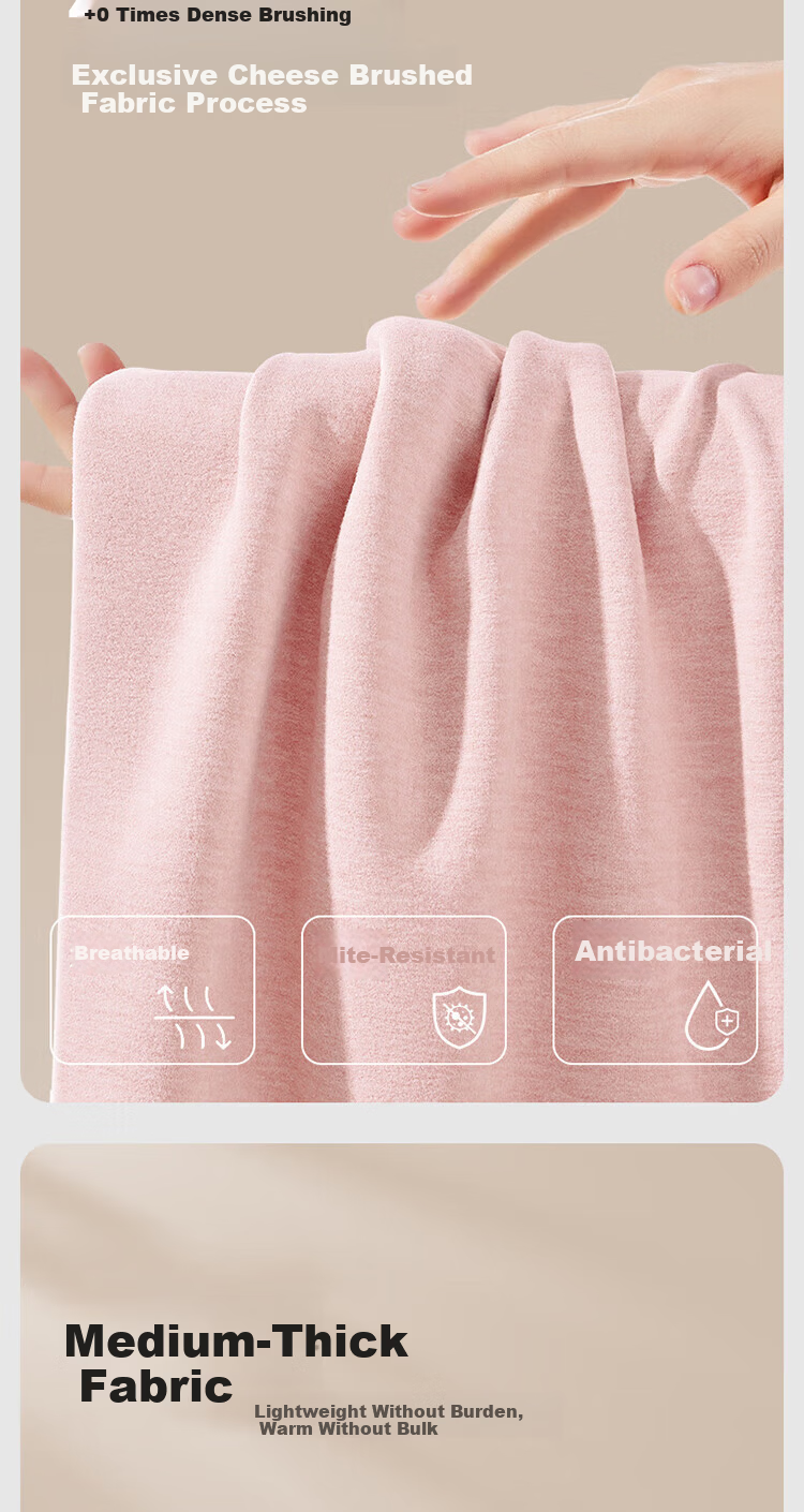 Modal Mid-High Neck Thermal Underwear Set for Women with Cashmere and Silk, Fleece-Lined, Fashionable Autumn Top and Bottom, Skin-Friendly, Size L 6