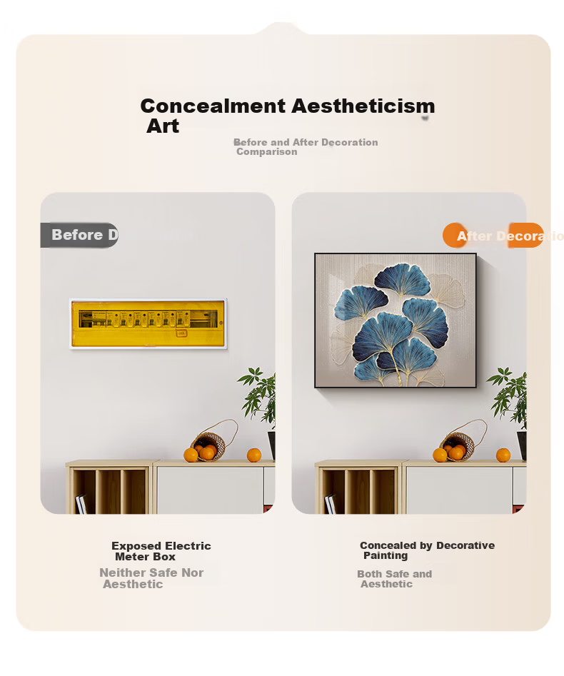Haojiubujian Xishangmeisha New Chinese Style Electric Meter Box Decorative Painting, Restaurant Distribution Box Covering Mural, Electrical Switch Box Wall Art 1