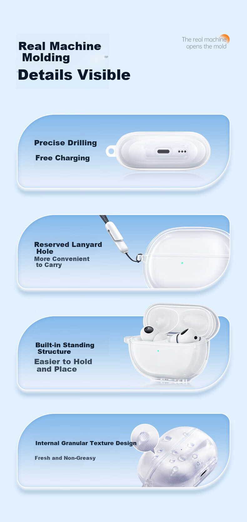 Beiyipin Earphone Protective Case for Huawei Freebuds 5i Wireless Bluetooth Earbuds Storage Box Shockproof Dustproof Transparent Soft Cover 3