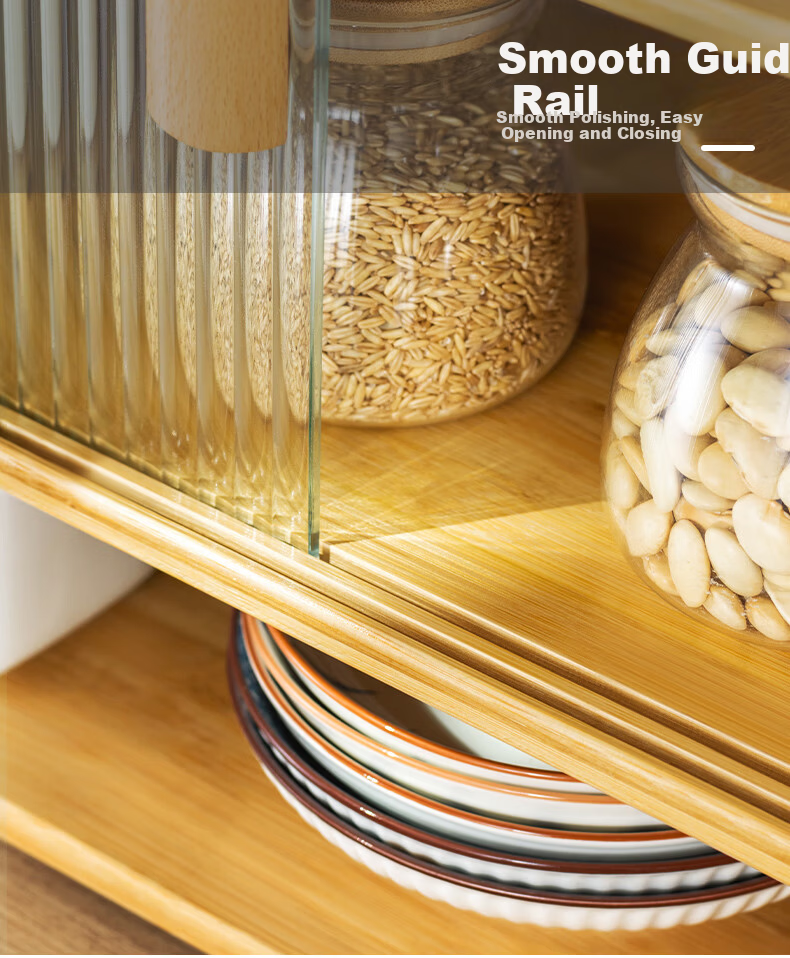 Lao Zhu Craftsman Kitchen Countertop Storage Rack Cup Holder Multi-layer Desktop Organizer Spice Rack Cabinet 55cm Length 8