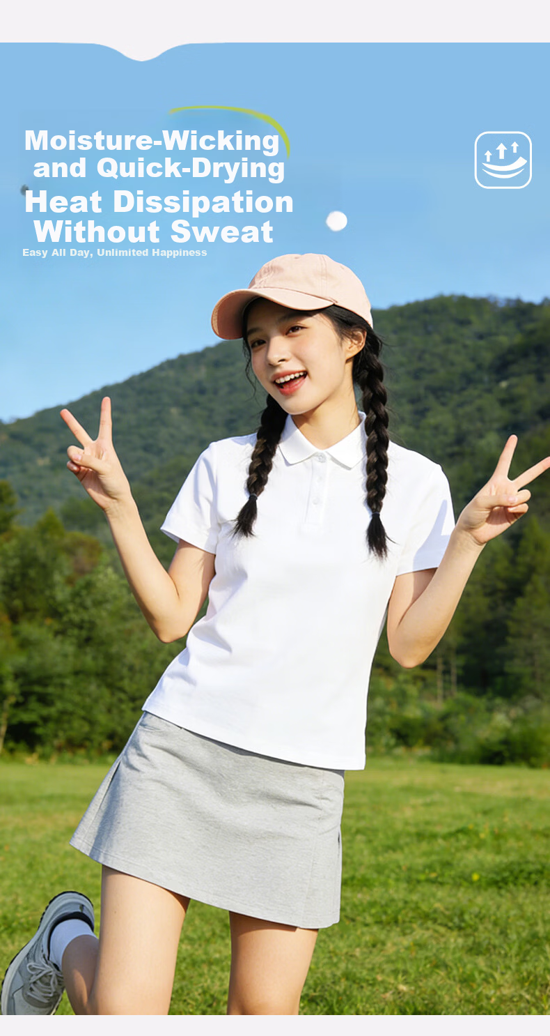 Baleno Women's Polo Shirt Sports T-Shirt Summer New Breathable Tennis Badminton Quick-Dry Short Sleeve Top 7