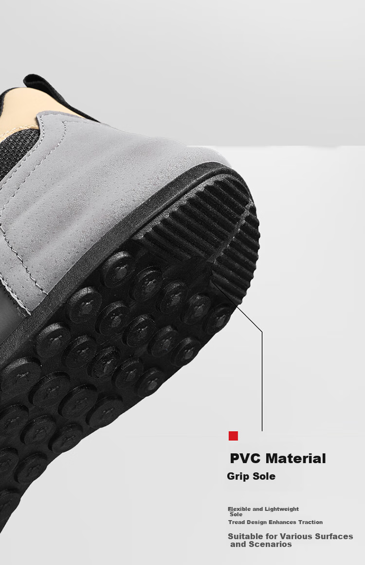 Warrior Men's Summer Casual Slip-On Breathable Sports Sneakers Black/Grey/Khaki Size 39 4
