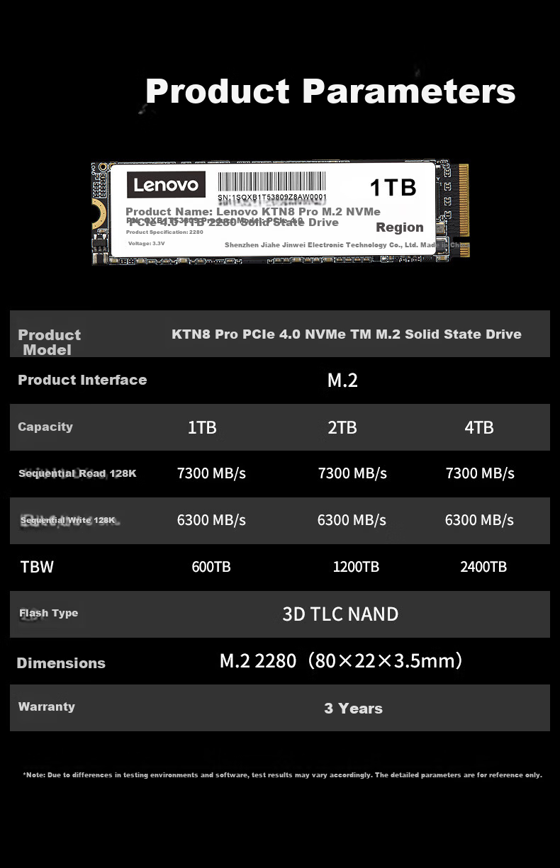 Lenovo 1TB SSD Solid State Drive M.2 NVMe PCIe 4.0 Compatible with Legion Series KTN8Pro Series 7