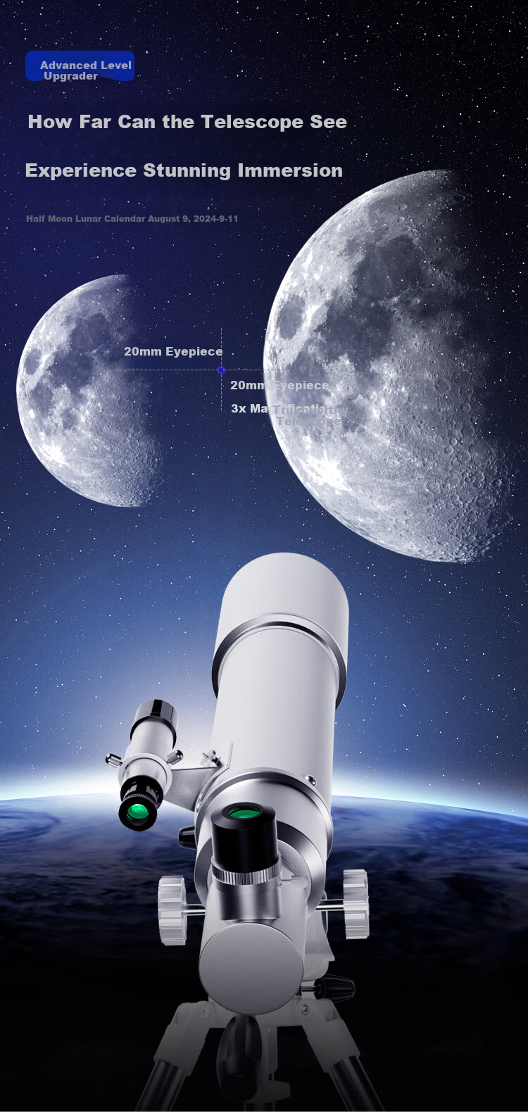 Borg Crown Tianyao Large Aperture Professional Astronomical Telescope High-Power HD Stargazing Birthday Gift for Boys and Students 12