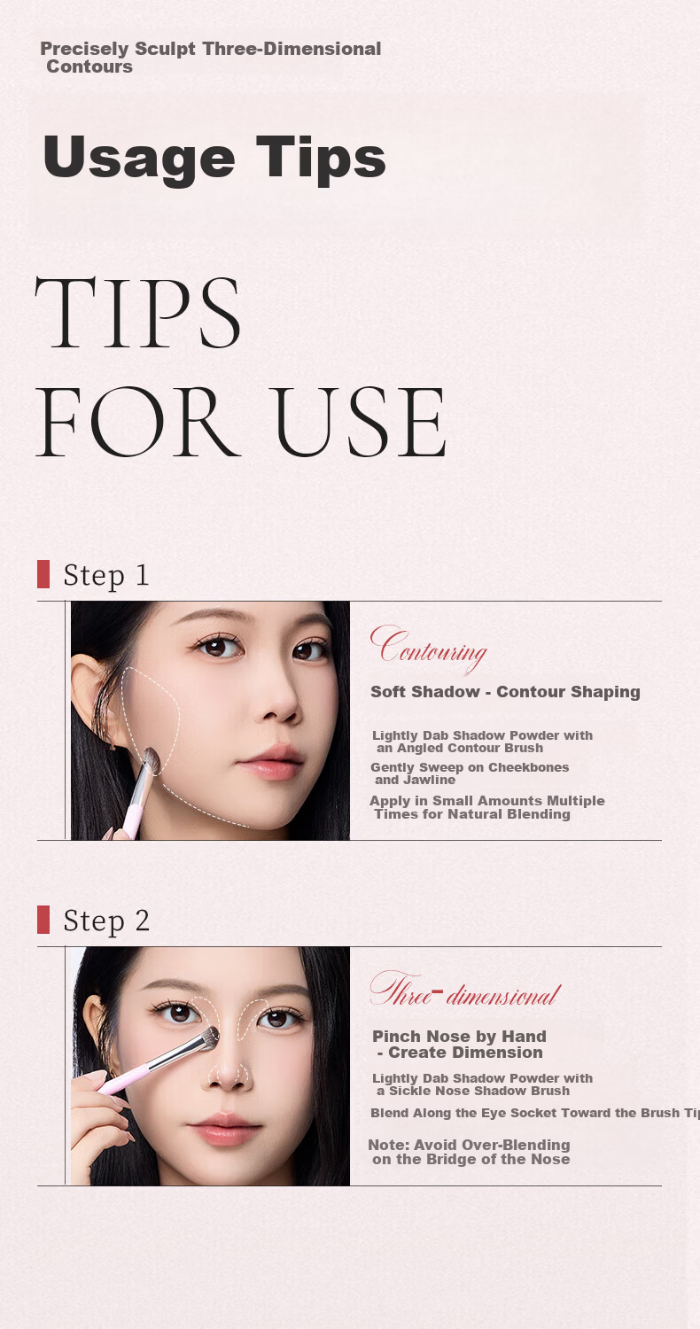 Litchi Double-Ended Contour Concealer Eye Shadow Blending Face Shaping Makeup Brush 1 Piece 12