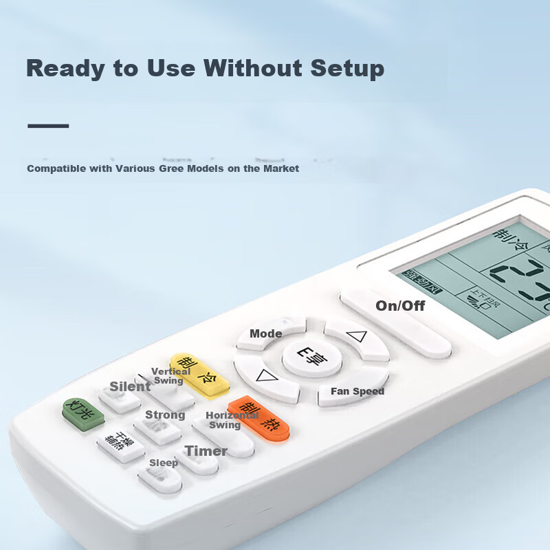 Beishi Universal Remote Control for Gree Air Conditioner, Compatible with All Models of Cabinet and Wall-Mounted Units, YAP0F YAPOF2/3 YADOF, Lengjingbao Ducted Central Air Conditioner