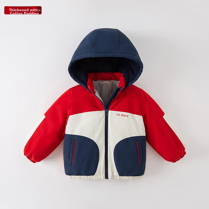 DAVE & BELLA Boys' New Year Jacket Toddler Baby Autumn Winter Stylish Red Kids' Clothing