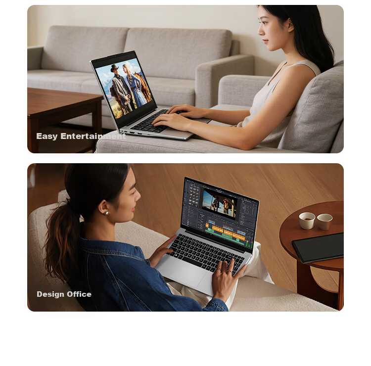 AIERXUAN AI Laptop Lightweight 2026 New 14-inch Business Office Student Online Course Notebook Core i3 Silver 16GB RAM + 512GB SSD 11