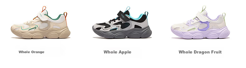ERKE Kids Summer Casual Shoes Breathable Lightweight Sports Shoes Zero Gray/Whale Gray Size 34 43