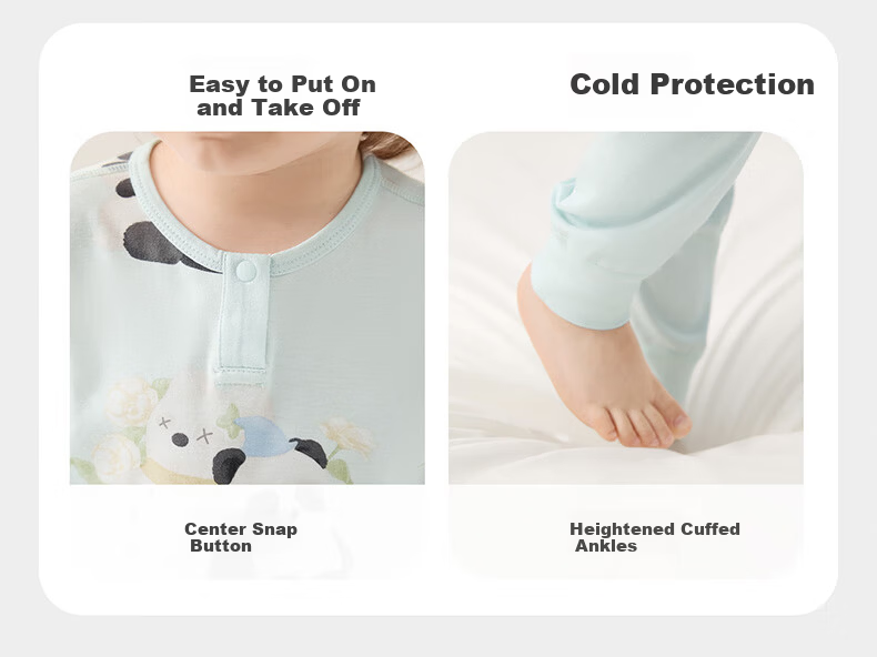Babycare Camellia Children's Homewear Modal Baby Pajamas Autumn Underwear Set Hugging Panda 80 8