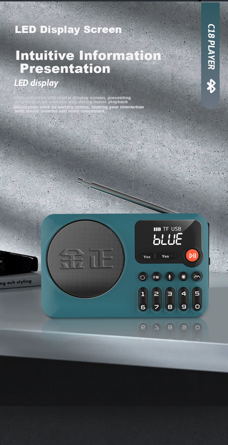 NINTAUS C38 Pure Radio, New Multi-Band Radio for Elderly, Mini Portable Small Full-Band Semiconductor Rechargeable Player, FM Tuner, Personal Radio for News 10